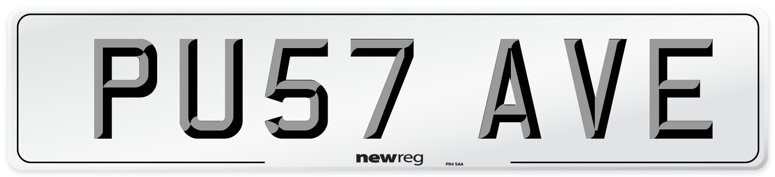 PU57 AVE Number Plate from New Reg